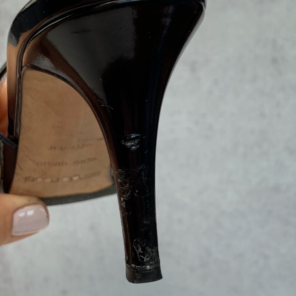 VTG Sergio Rossi SlingBack Blk Polished Leather 39 - Picture 5 of 8